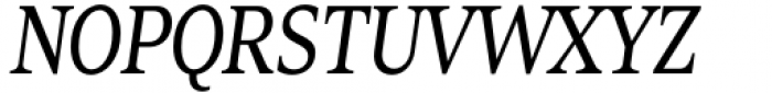 Zin Serif Condensed Regular Italic Font UPPERCASE