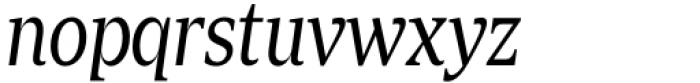 Zin Serif Condensed Regular Italic Font LOWERCASE