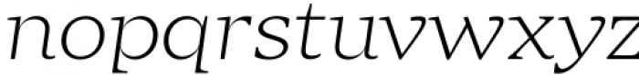 Zin Serif Extended Light Italic Font LOWERCASE
