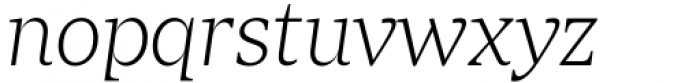 Zin Serif Light Italic Font LOWERCASE