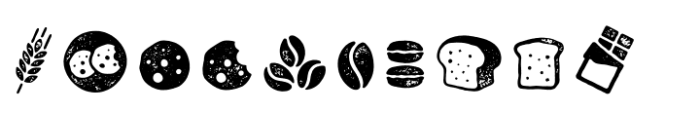 Zing Rust Zing Goodies Bakery Icons Grunge Font OTHER CHARS