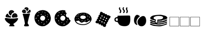 Zing Rust Zing Goodies Bakery Icons Font UPPERCASE