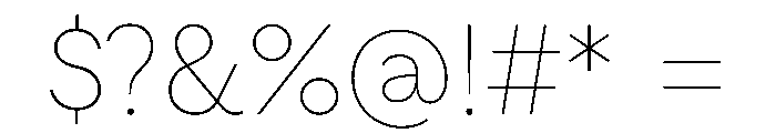 ZimulaStandard Thin Font OTHER CHARS
