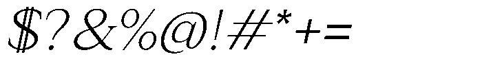Zn Relyne Extra Light Oblique Font OTHER CHARS