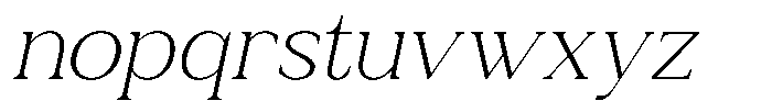 Zn Relyne Extra Light Oblique Font LOWERCASE