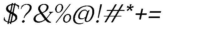 Zn Relyne Light Oblique Font OTHER CHARS