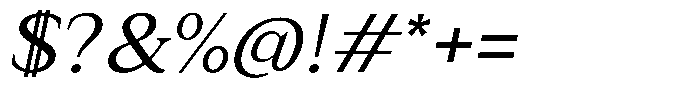 Zn Relyne Oblique Font OTHER CHARS