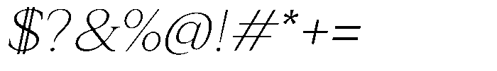 Zn Relyne Thin Oblique Font OTHER CHARS