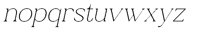 Zn Relyne Thin Oblique Font LOWERCASE
