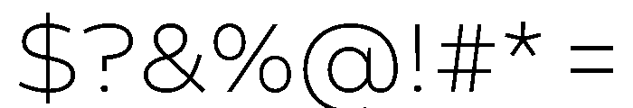 Zonda ExtraLight Font OTHER CHARS