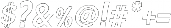 Zoya Bold Outline Italic otf (700) Font OTHER CHARS