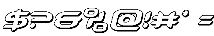 Zodiac Key 3D Italic Font OTHER CHARS