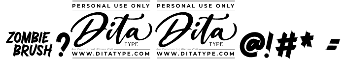 Zombie Brush Personal Use Font OTHER CHARS