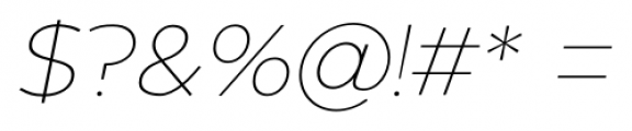 Zona Pro Hairline Italic Font OTHER CHARS