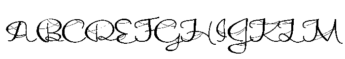 ZP Antique Webbing Script Expanded Light Font UPPERCASE