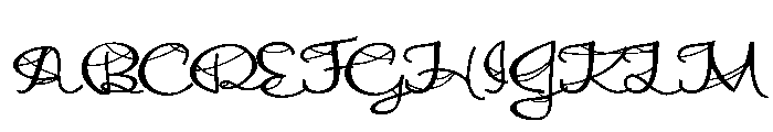 ZP Antique Webbing Script Expanded Font UPPERCASE
