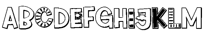 ZP Cutie Halloween 3d Font UPPERCASE
