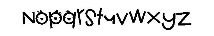 ZP Cutie Halloween Face Font LOWERCASE