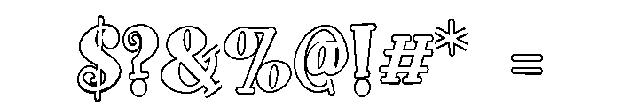 ZP Doohickey Outline Condensed Font OTHER CHARS