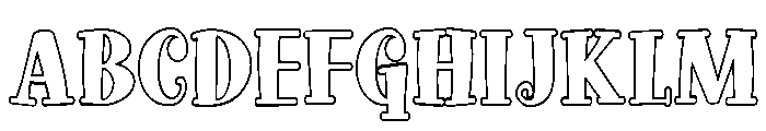 ZP Doohickey Outline Condensed Font UPPERCASE
