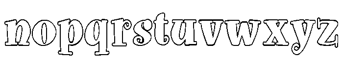 ZP Doohickey Outline Condensed Font LOWERCASE