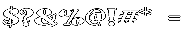 ZP Doohickey Outline Expanded Font OTHER CHARS