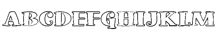 ZP Doohickey Outline Expanded Font UPPERCASE