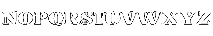 ZP Doohickey Outline Expanded Font UPPERCASE