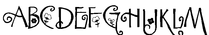 ZP Fancy Flowers Font UPPERCASE
