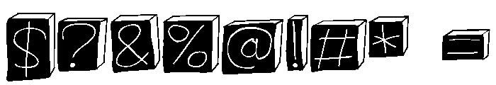 ZP Lunchbox Black 3d Font OTHER CHARS