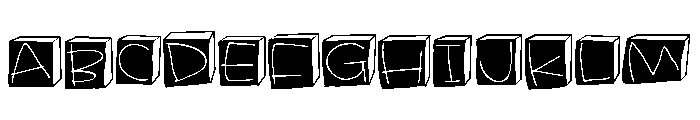 ZP Lunchbox Black 3d Font UPPERCASE