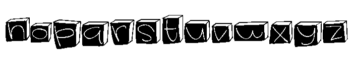 ZP Lunchbox Black 3d Font LOWERCASE