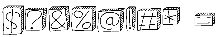 ZP Lunchbox Shadow 3d Font OTHER CHARS
