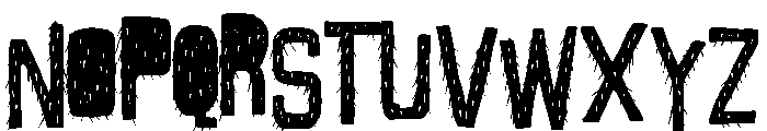 ZP Monstrosity Furry Condensed Font UPPERCASE