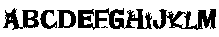 ZP Plague Returns Expanded Font UPPERCASE