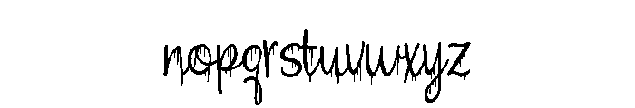 ZP Strawberry Scary Script Condensed Font LOWERCASE