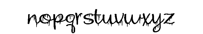 ZP Strawberry Scary Script Expanded Font LOWERCASE