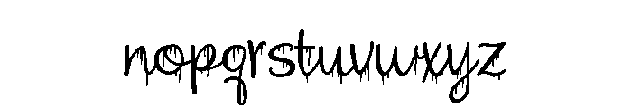 ZP Strawberry Scary Script Font LOWERCASE