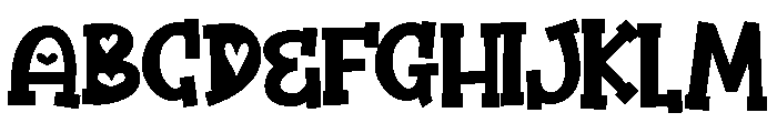 ZP Three Hearts Bold Font UPPERCASE