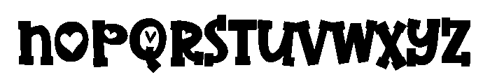 ZP Three Hearts Bold Font LOWERCASE