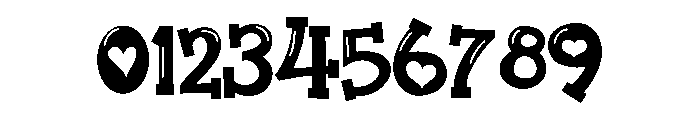 ZP Three Hearts Glow Font OTHER CHARS