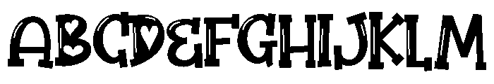 ZP Three Hearts Glow Font UPPERCASE