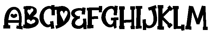 ZP Three Hearts Font UPPERCASE