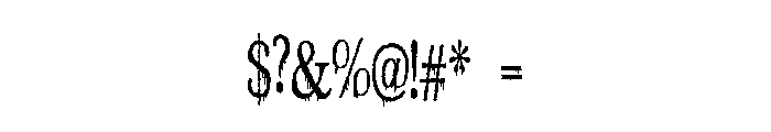 ZP Toil and Trouble Shakes Condensed Font OTHER CHARS