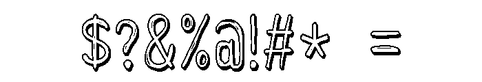 ZP Yeti Caps Shadow Condensed Font OTHER CHARS