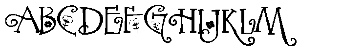 ZP Fanceeflowers Serif Expanded Font UPPERCASE