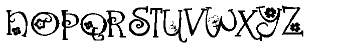 ZP Fanceeflowers Serif Expanded Font LOWERCASE