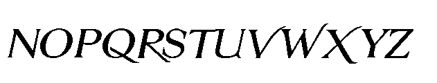 ZP Mullah Expanded Italic Font LOWERCASE