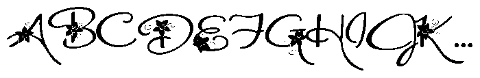 ZP Poinsettia Kiss Script Expanded Font UPPERCASE