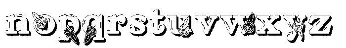 ZP Red Roses 3 d Condensed Font LOWERCASE
